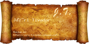 Jóri Tivadar névjegykártya
